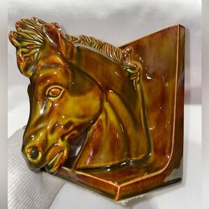 Vintage Ceramic Horse Head Bookend